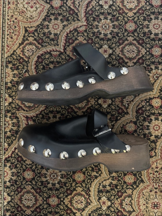 Ganni Shoes - Ganni Black Studded Leather Clog Sandals size 10